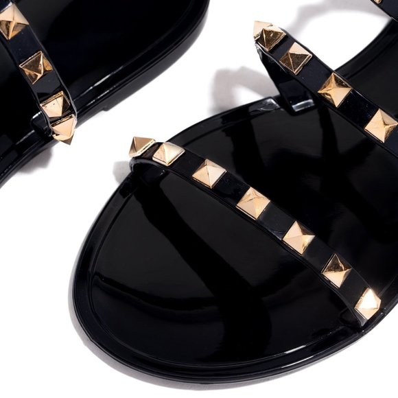 NEW Spike Studded Slide Jelly Flat Sandal Open Toe - Picture 6 of 6